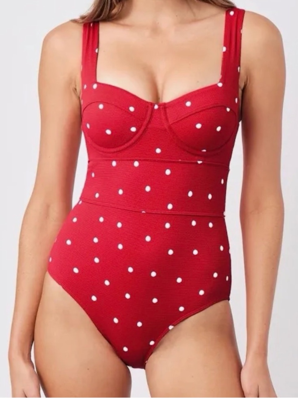 Red Polka Dot One-Piece Swimsuit